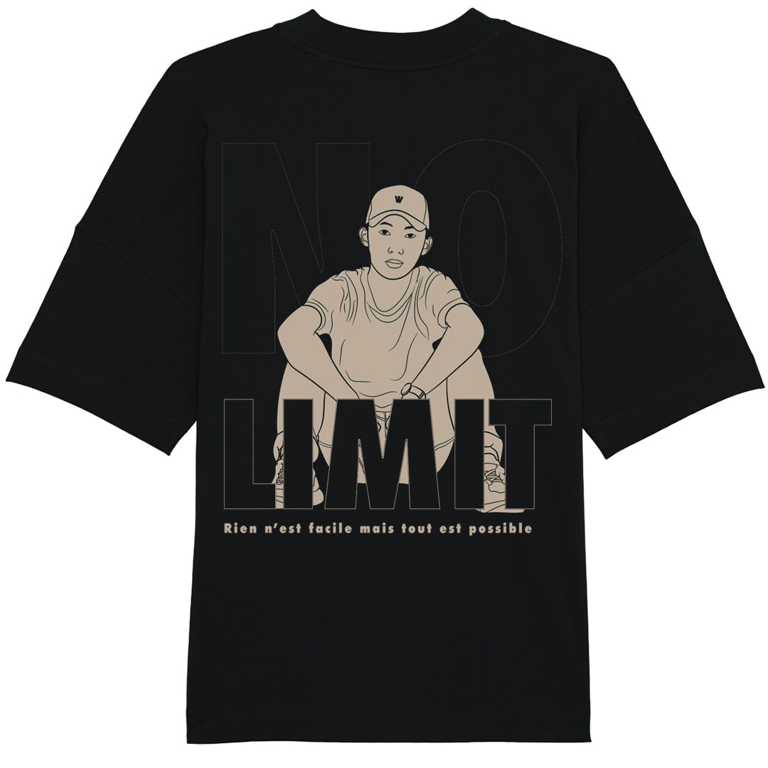 No Limit T-shirt noir 100% coton bio WorK ProgresS